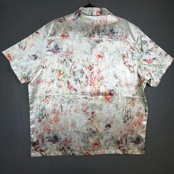 Paper Planes‎ Men 2XL Satin Matching Set Shirt Shorts Streetwear Co-Ord Festival